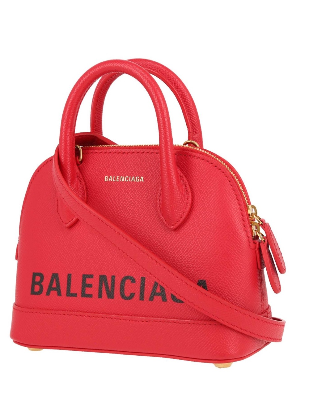 Balenciaga Ville Medium Red Leather Dome Satchel